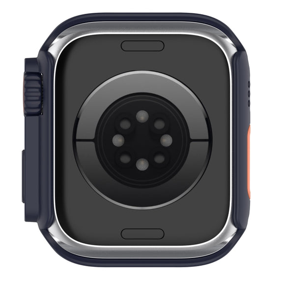 For Apple Watch Series 8 & 7 45mm Tempered Film + PC Integrated Watch Protective Case(Midnight Blue)