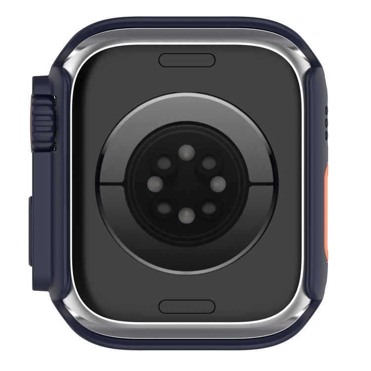 For Apple Watch Series 8 & 7 45mm Tempered Film + PC Integrated Watch Protective Case(Midnight Blue)
