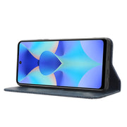 For Tecno Spark 10 Pro / K17 Magnetic Buckle Retro Texture Leather Phone Case(Blue)