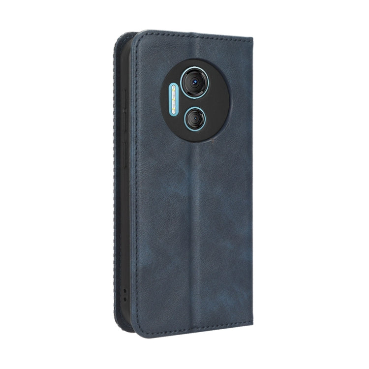 For Doogee X97 / X97 Pro Magnetic Buckle Retro Texture Leather Phone Case(Blue)