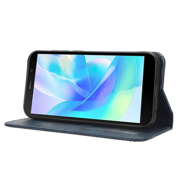 For Doogee X97 / X97 Pro Magnetic Buckle Retro Texture Leather Phone Case(Blue)