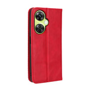 For OnePlus Nord CE 3 Lite Magnetic Buckle Retro Texture Leather Phone Case(Red)
