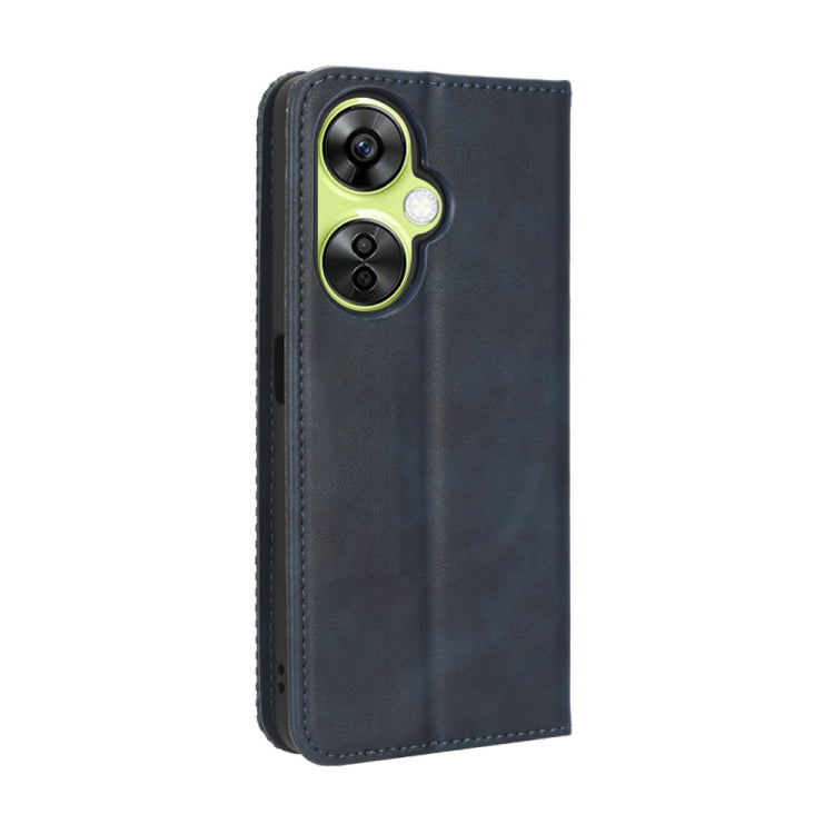 For OnePlus Nord CE 3 Lite Magnetic Buckle Retro Texture Leather Phone Case(Blue)