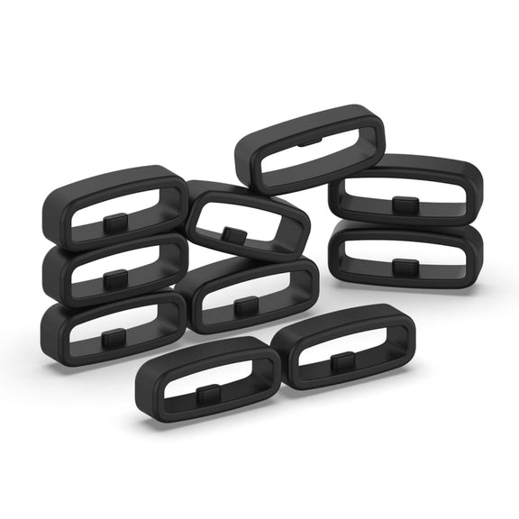 18mm 10pcs Universal Watch Band Fixed Silicone Ring Safety Buckle(Navy Blue)