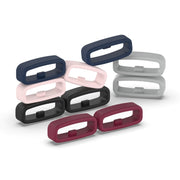 20mm 10pcs Universal Watch Band Fixed Silicone Ring Safety Buckle(Black)