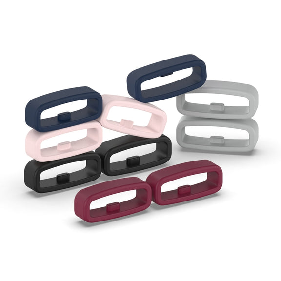 20mm 10pcs Universal Watch Band Fixed Silicone Ring Safety Buckle(Starlight Color)
