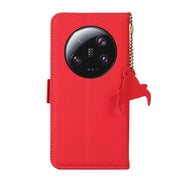 For Xiaomi 13 Ultra Side-Magnetic TJ Genuine Leather RFID Phone Case(Red)
