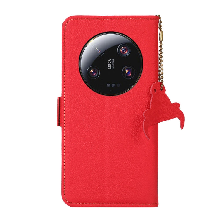 For Xiaomi 13 Ultra Side-Magnetic TJ Genuine Leather RFID Phone Case(Red)