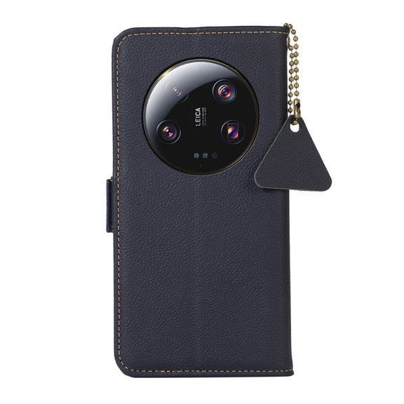 For Xiaomi 13 Ultra Side-Magnetic TJ Genuine Leather RFID Phone Case(Blue)