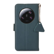 For Xiaomi 13 Ultra Side-Magnetic TJ Genuine Leather RFID Phone Case(Green)