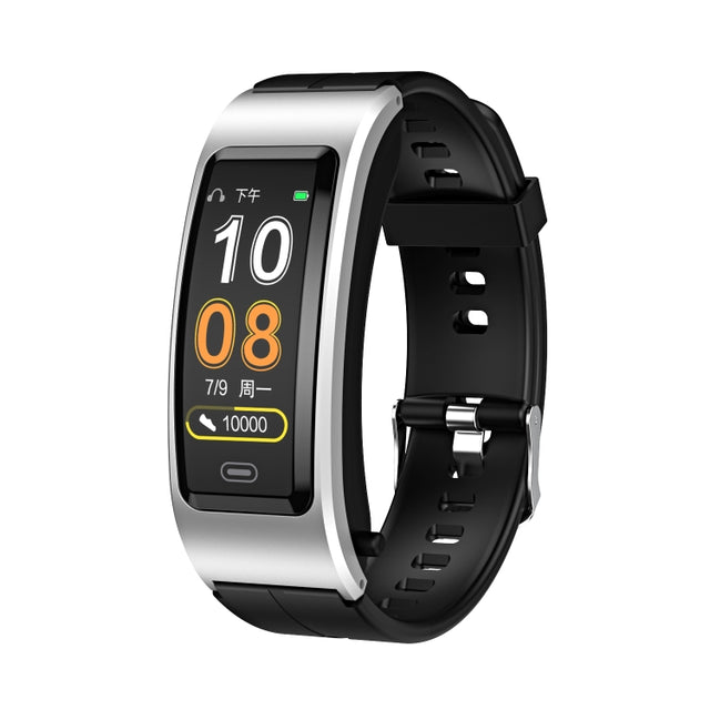 B7 Bluetooth Earphone Smart Bracelet, Support Sleep Monitoring / Blood Oxygen Monitoring / Heart Rate Monitoring(Silver + Black Silicone Strap)