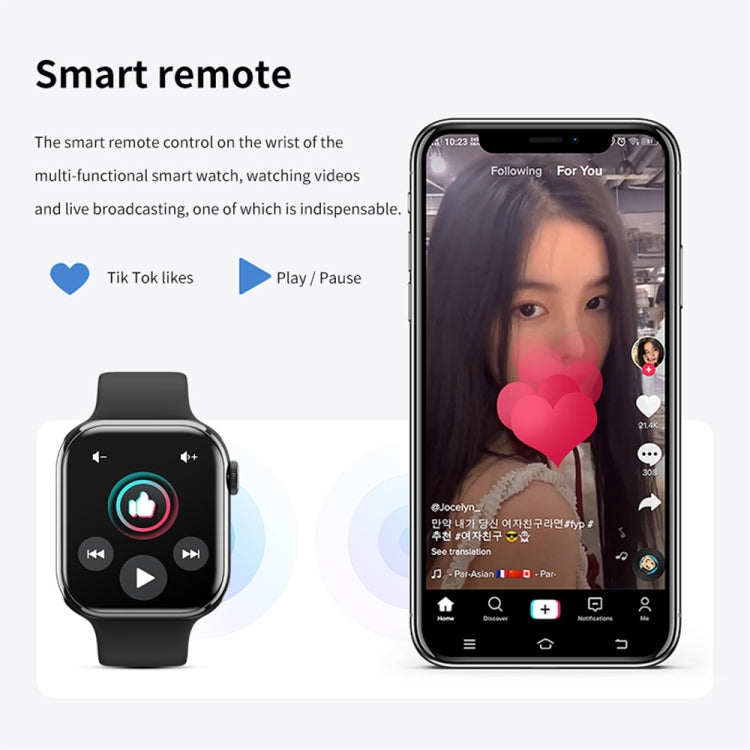 IW9 2.05 inch Square Screen Smart Watch Supports Bluetooth Calls/Blood Oxygen Monitoring(Black)