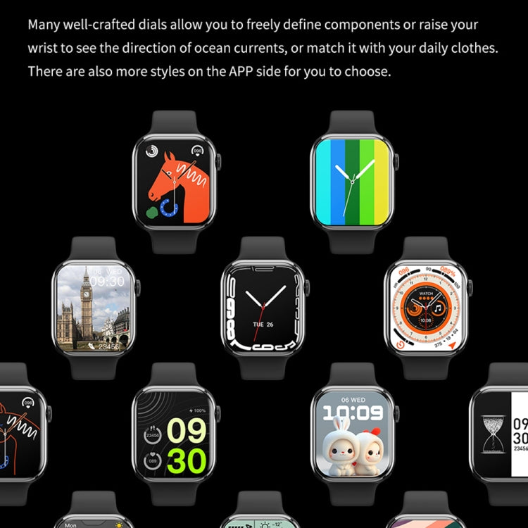IW9 2.05 inch Square Screen Smart Watch Supports Bluetooth Calls/Blood Oxygen Monitoring(Black)