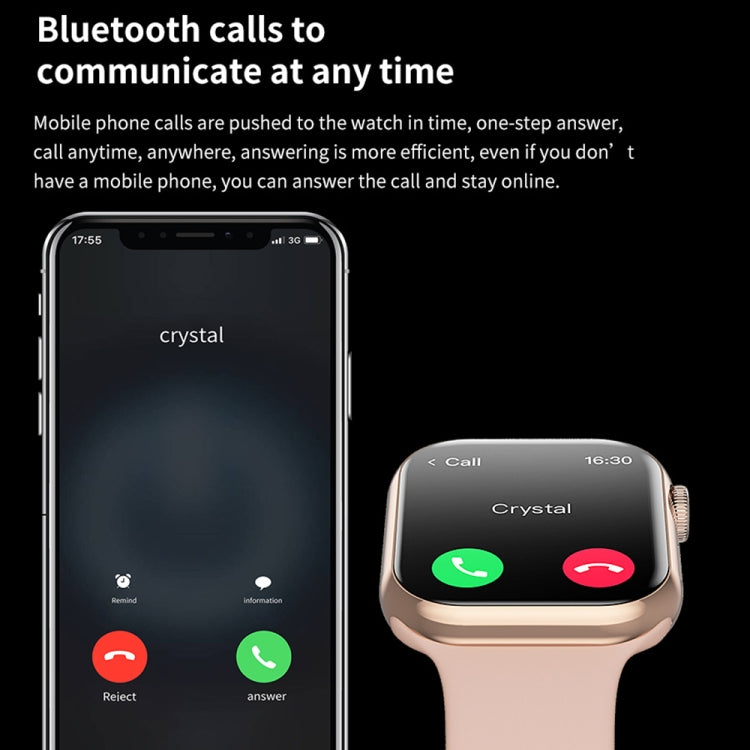 IW9 2.05 inch Square Screen Smart Watch Supports Bluetooth Calls/Blood Oxygen Monitoring(Black)