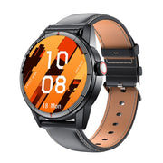 R6 1.32 inch Round Screen 2 in 1 Bluetooth Earphone Smart Watch, Support Bluetooth Call / Wellness Tracking(Black Leather Strap)