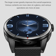 R6 1.32 inch Round Screen 2 in 1 Bluetooth Earphone Smart Watch, Support Bluetooth Call / Wellness Tracking(Black Leather Strap)