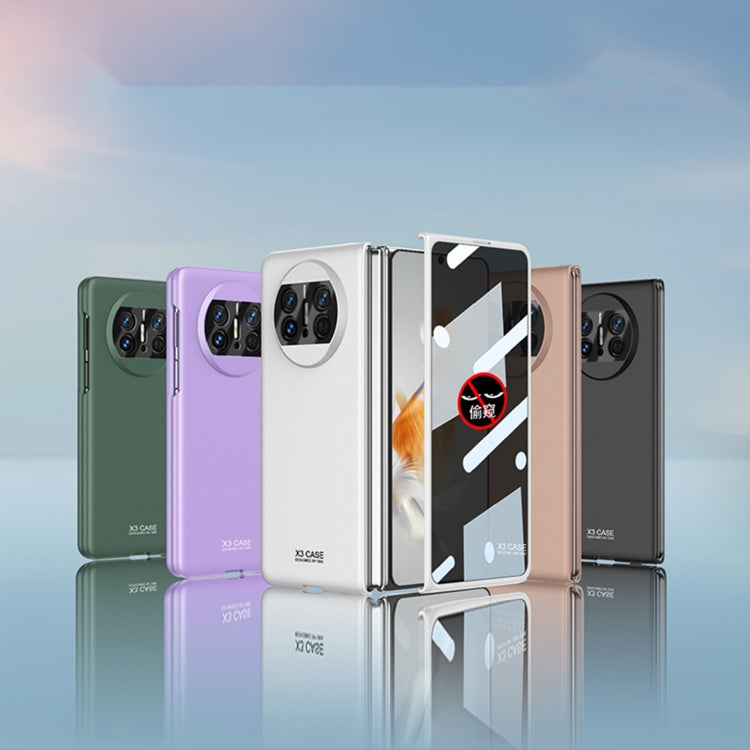 For Huawei Mate X3 GKK Peep-proof Integrated Ultra-thin Full Coverage Phone Flip Case(Purple)