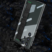 For Samsung Galaxy S23 Ultra GKK TPU + PC + Wrist Strap Transparent Shockproof Phone Case(Green)