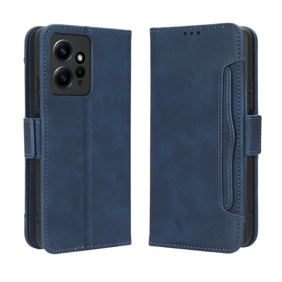 For Xiaomi Redmi Note 12 4G Global Skin Feel Calf Texture Card Slots Leather Phone Case(Blue)