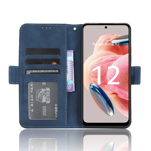 For Xiaomi Redmi Note 12 4G Global Skin Feel Calf Texture Card Slots Leather Phone Case(Blue)