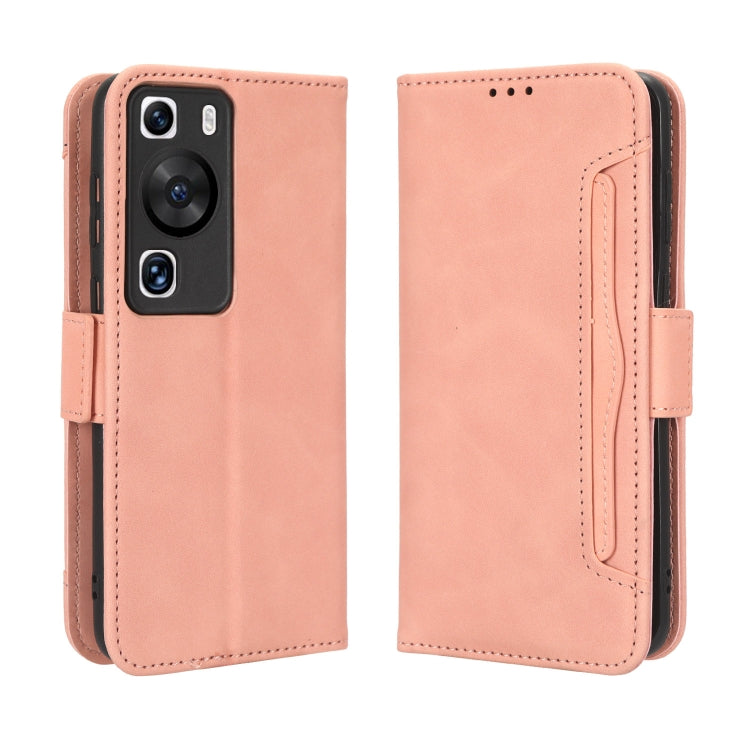 For Huawei P60 / P60 Pro Skin Feel Calf Texture Card Slots Leather Phone Case(Pink)