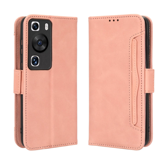 For Huawei P60 / P60 Pro Skin Feel Calf Texture Card Slots Leather Phone Case(Pink)