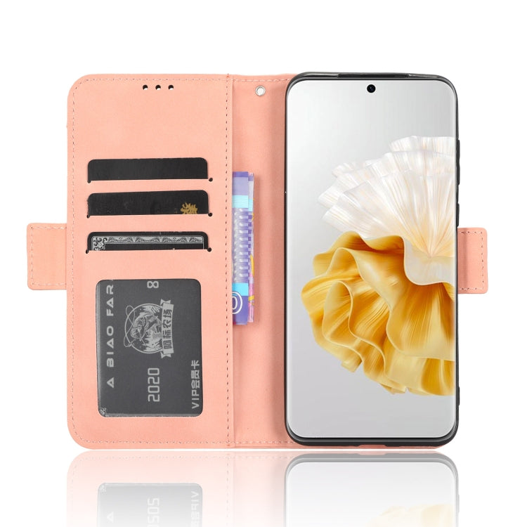For Huawei P60 / P60 Pro Skin Feel Calf Texture Card Slots Leather Phone Case(Pink)