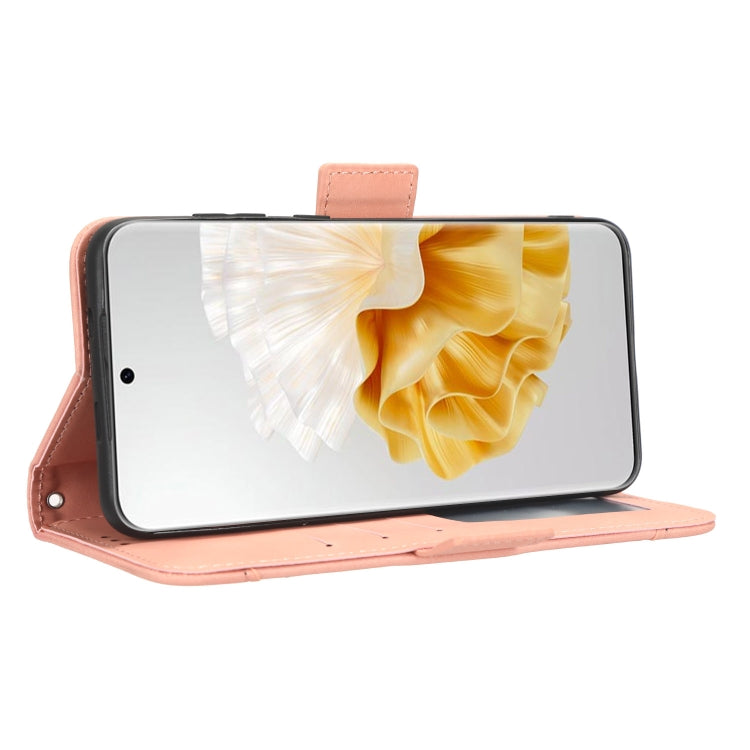 For Huawei P60 / P60 Pro Skin Feel Calf Texture Card Slots Leather Phone Case(Pink)