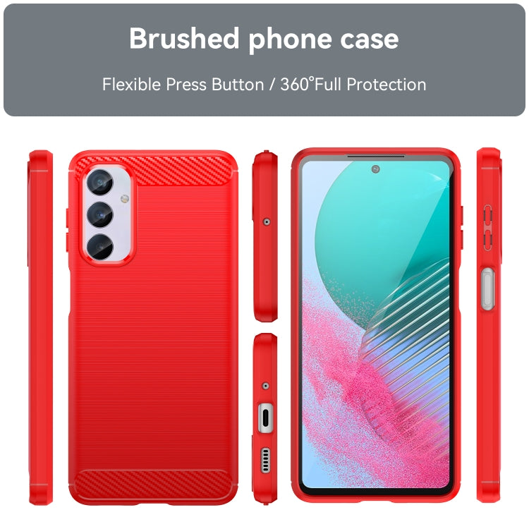 For Samsung Galaxy M54 5G Carbon Fiber Brushed Texture TPU Phone Case(Red)