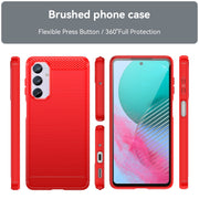 For Samsung Galaxy M54 5G Carbon Fiber Brushed Texture TPU Phone Case(Red)