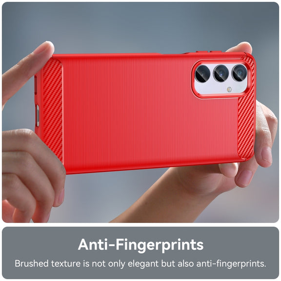 For Samsung Galaxy M54 5G Carbon Fiber Brushed Texture TPU Phone Case(Red)