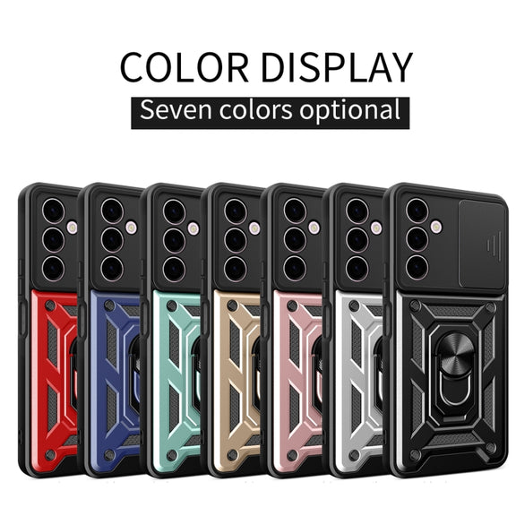 For Samsung Galaxy A24 4G Sliding Camera Cover Design TPU+PC Phone Case(Red)
