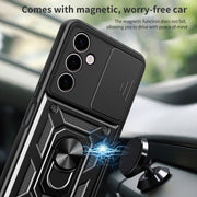 For Samsung Galaxy A24 4G Sliding Camera Cover Design TPU+PC Phone Case(Red)