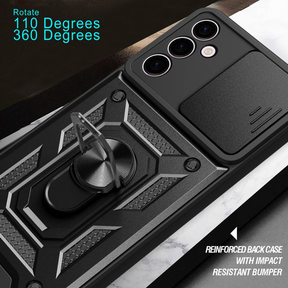 For Samsung Galaxy A24 4G Sliding Camera Cover Design TPU+PC Phone Case(Red)