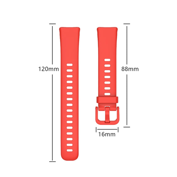 For Huawei Band 8 16mm Solid Color Silicone Replacement Watch Band(Red)