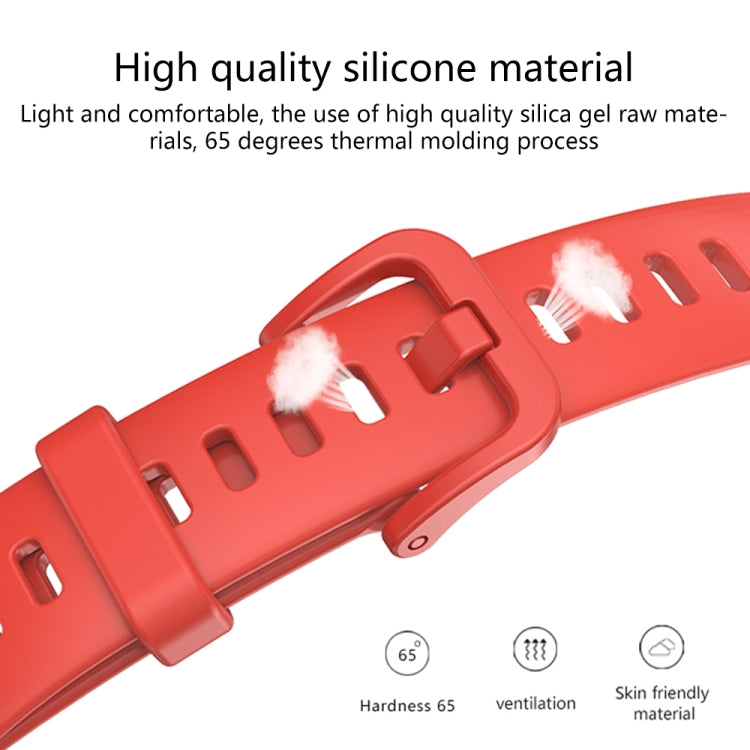 For Huawei Band 8 16mm Solid Color Silicone Replacement Watch Band(Red)
