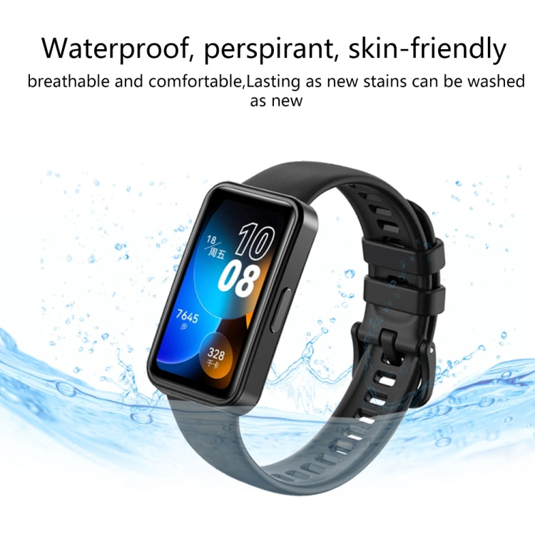 For Huawei Band 8 16mm Solid Color Silicone Replacement Watch Band(Dark Green)