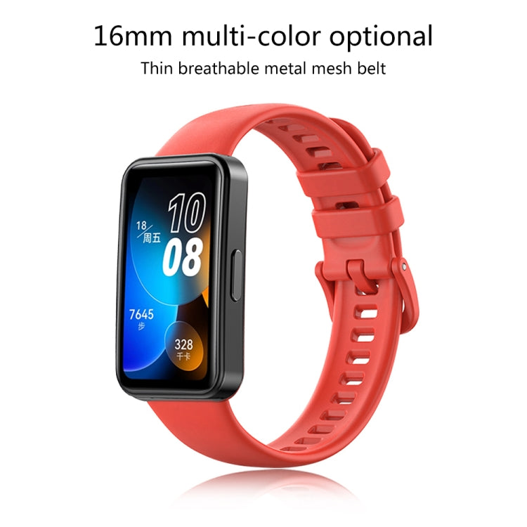 For Huawei Band 8 16mm Solid Color Silicone Replacement Watch Band(Sky Blue)