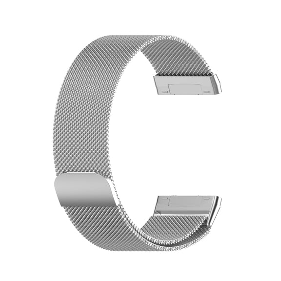 For Fitbit Versa 4 Milanese Magnetic Metal Weave Watchband, Small Size(Silver)
