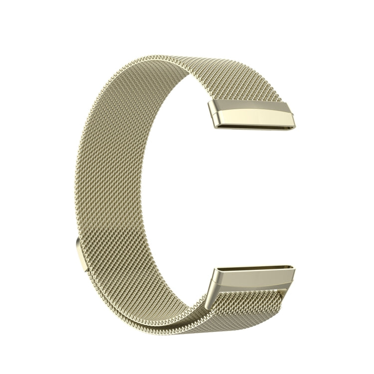 For Fitbit Versa 4 Milanese Magnetic Metal Weave Watchband, Small Size(Official Gold)