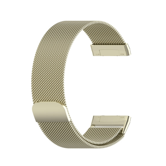 For Fitbit Versa 4 Milanese Magnetic Metal Weave Watchband, Small Size(Official Gold)
