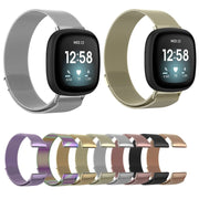 For Fitbit Versa 4 Milanese Magnetic Metal Weave Watchband, Small Size(Light Purple)