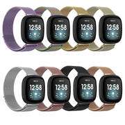 For Fitbit Versa 4 Milanese Magnetic Metal Weave Watchband, Small Size(Official Gold)