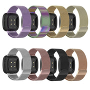 For Fitbit Versa 4 Milanese Magnetic Metal Weave Watchband, Small Size(Silver)