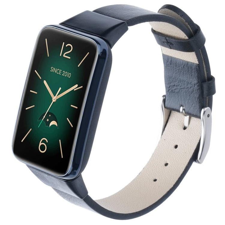For Xiaomi Mi Band 7 Pro Leather Texture Replacement Watch Band(Black)