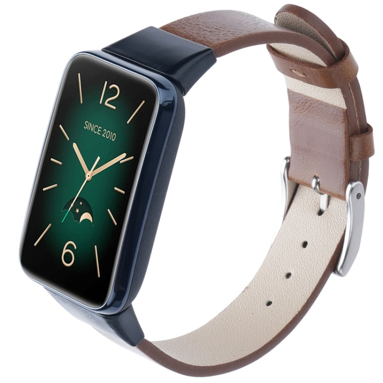 For Xiaomi Mi Band 7 Pro Leather Texture Replacement Watch Band(Brown)