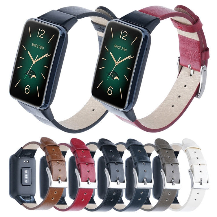 For Xiaomi Mi Band 7 Pro Leather Texture Replacement Watch Band(White)