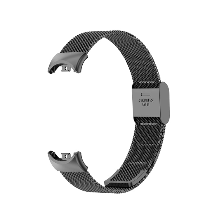 For Xiaomi Mi Band 8 Milanese Buckle Metal Watch Band(Black)