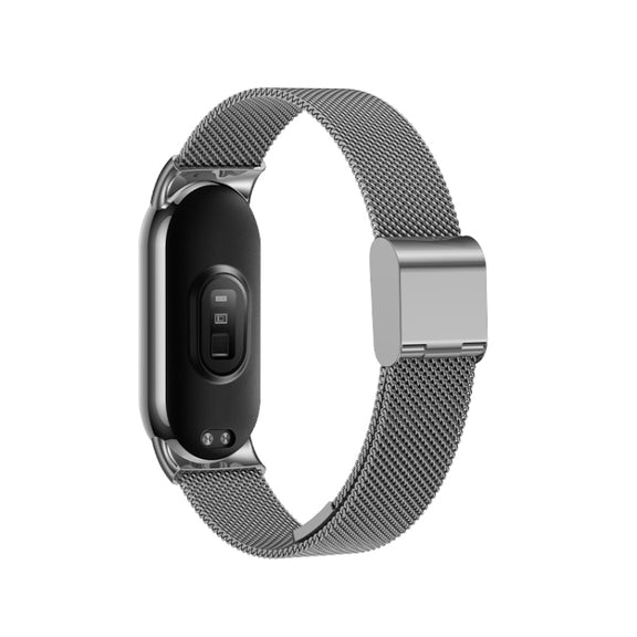 For Xiaomi Mi Band 8 Milanese Buckle Metal Watch Band(Grey)