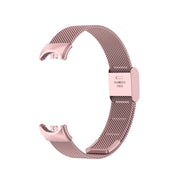 For Xiaomi Mi Band 8 Milanese Buckle Metal Watch Band(Rose Pink)
